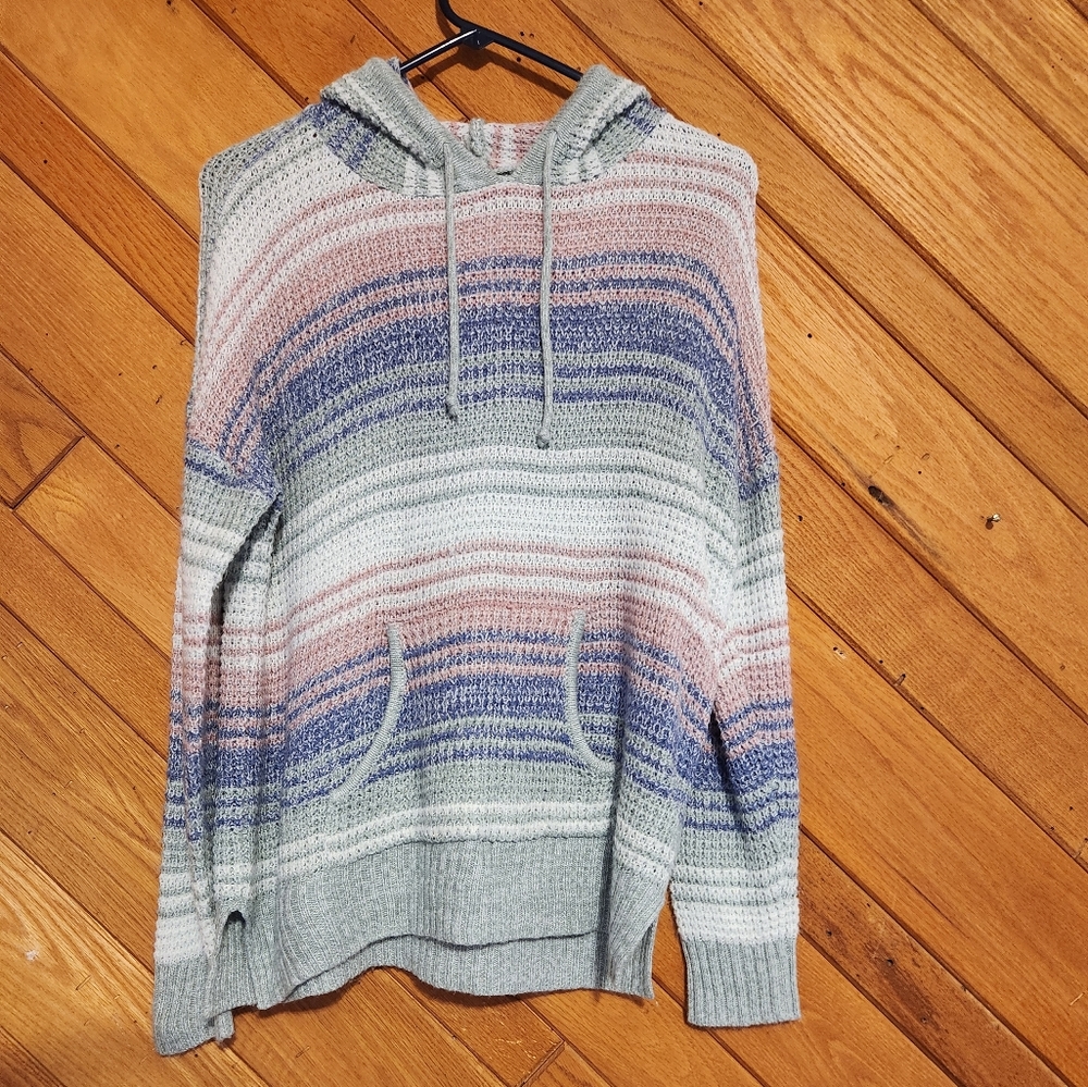 Full Circle Trends pastel multicolored knitted hoodie size XL